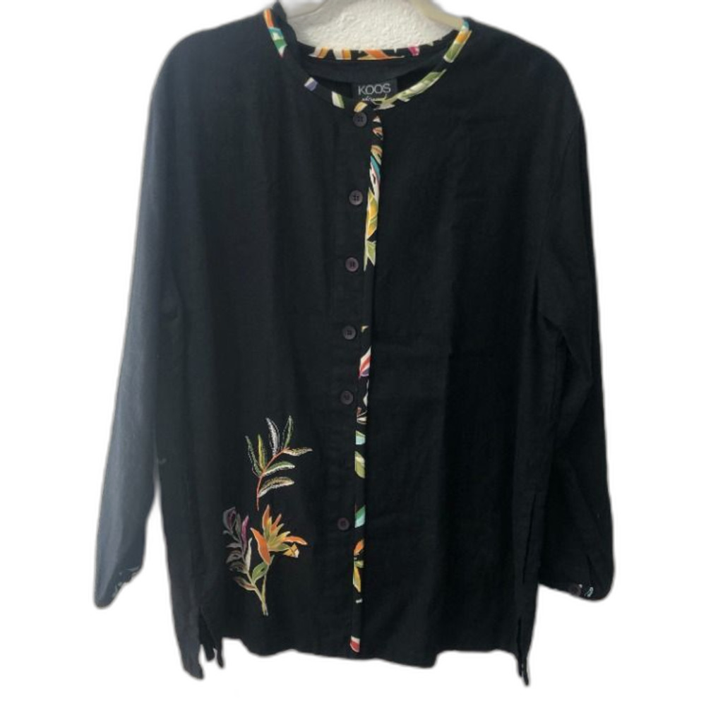 KOOS BLAZER LONG SLEEVE TROPICAL FERN SZ L